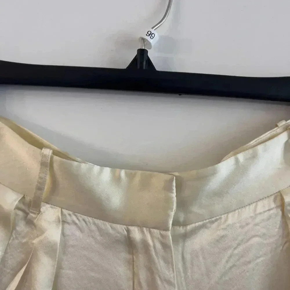 LoveShackFancy 100% Silk Cream Pants – Size 4 - Picture 3 of 7